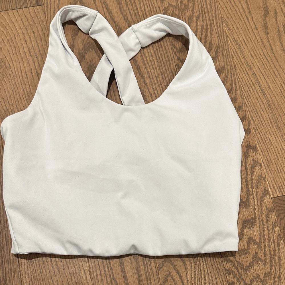 Women's White Cross-Back Bralette